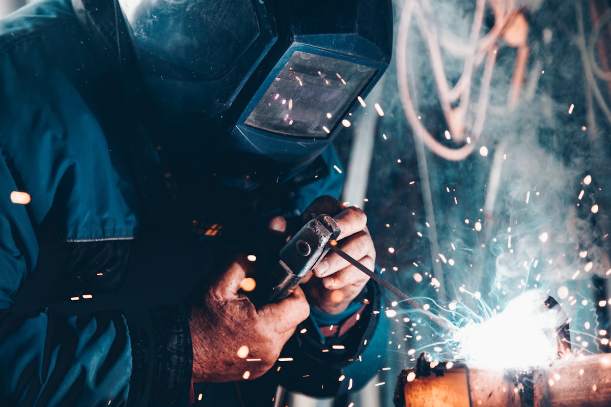 Technician servicing safety equipment